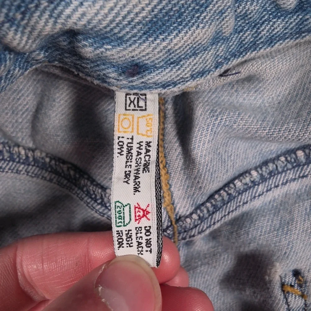 VTG Gramicci Jeans Mens XL 36x28 Blue Light Wash Denim Embroidered Made USA Belt